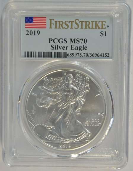 Perfect PCGS MS70 First Strike 2019 $1 Silver Eagle coin