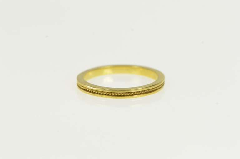 18K Yellow Gold 2.0mm Rope Trim Pattern Wedding Band Ring