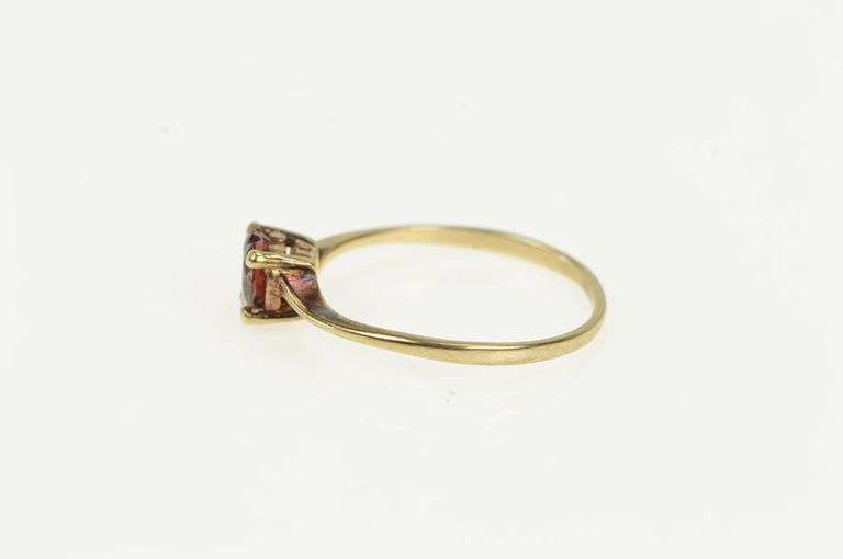 14K Yellow Gold Heart Cut Garnet Solitaire Valentine Promise Ring