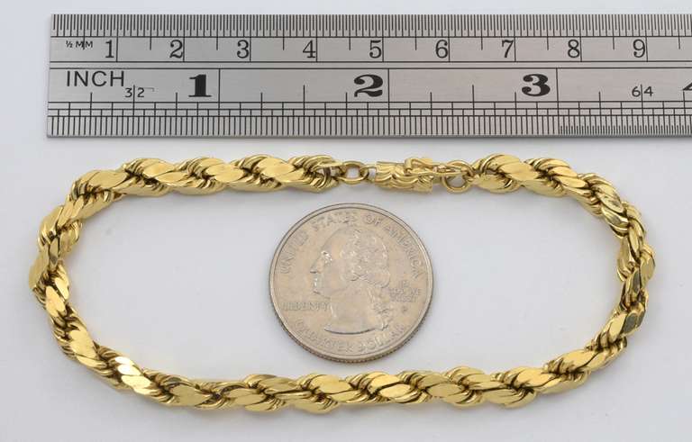 Flashy Diamond Cut 14k Rope Bracelet