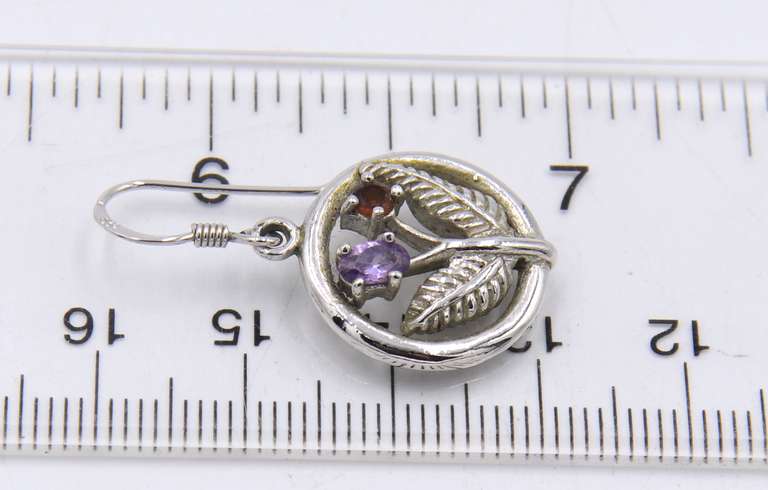 Set of 925 Sterling Silver Flower Pendant on Chain with Matching Dangle Earrings