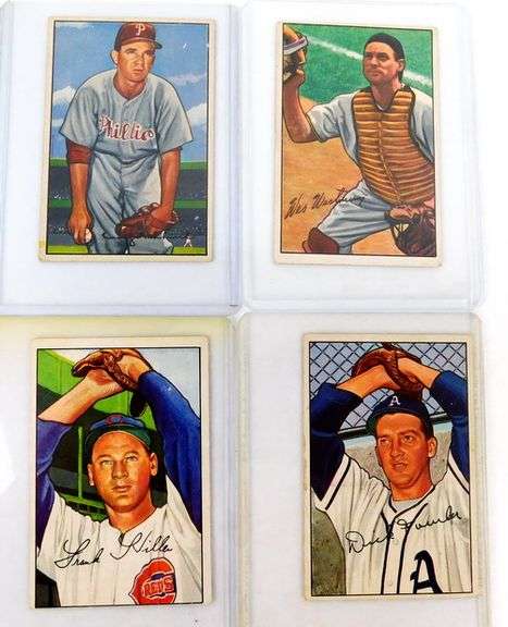 4 Bowman 1952 Baseball Cards