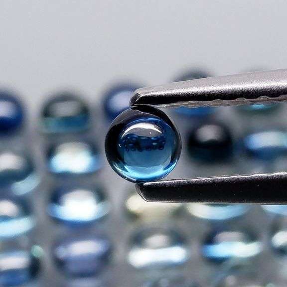 Glistening 5.56ct heated only Sapphire cabochon set