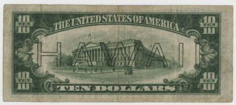 Scarce Series of 1934-A $10 Hawaii Federal Reserve Note