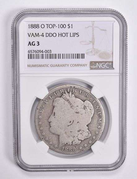 AG3 1888-O Morgan Silver Dollar TOP 100 VAM 4 DDO Hot Lips NGC Lowball