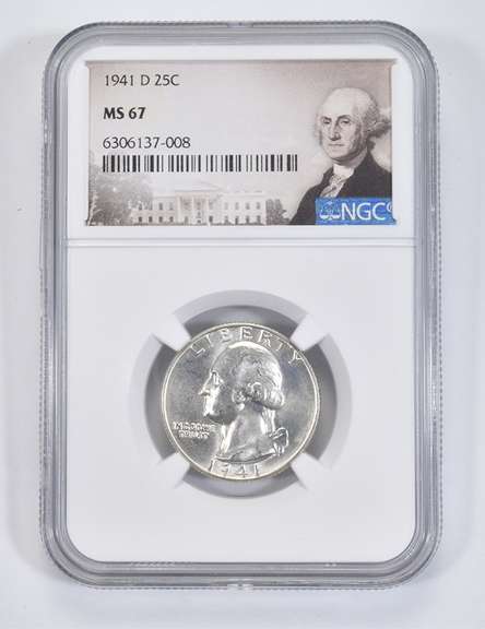MS67 1941-D Washington Quarter - Graded NGC
