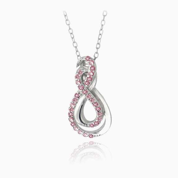 Sterling Silver Created Pink Sapphire Necklace