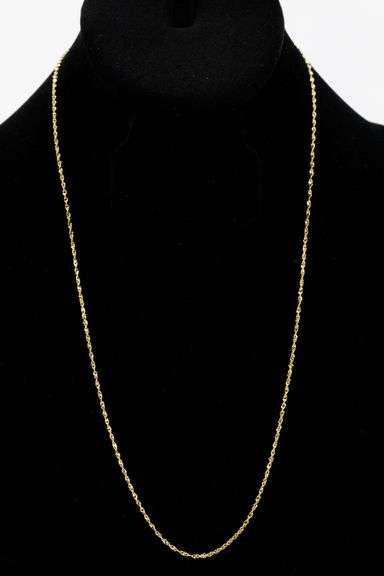 14k Yellow Gold Solid Singapore Rope Link Chain 1.4mm Necklace 16"