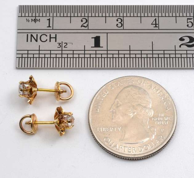 Vintage Buttercup White Sapphire Earrings