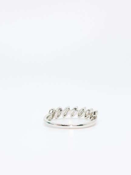Slanted 18k White Gold Seven Diamond Cluster Set Ring