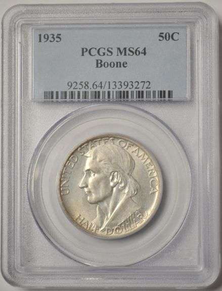 1935 U.S Boone Commemorative Half Dollar PCGS MS 64