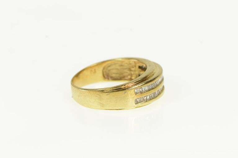 14K Yellow Gold 1.00 Ctw Diamond Tiered Mens' Wedding Band Ring