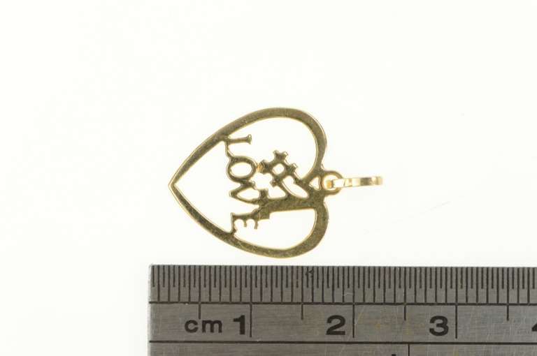 14K Yellow Gold #1 Number One Love Heart Love Symbol Pendant