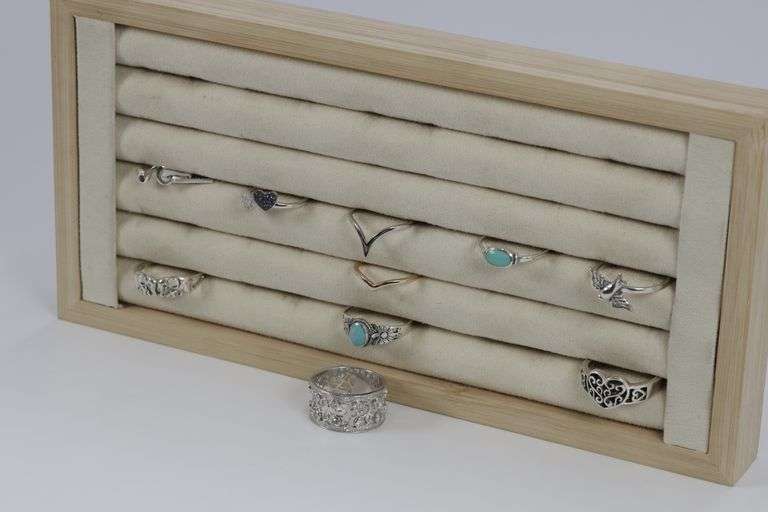 Sterling Silver Curated Ring Assortment Various Sizes & Styles (10 Ring Lot)