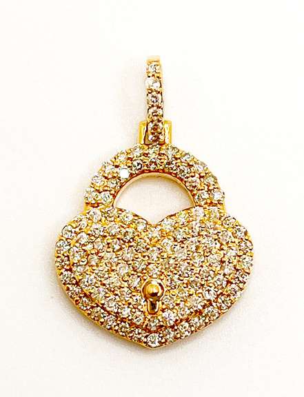 10kt Solid Yellow Gold and Diamond Pendant
