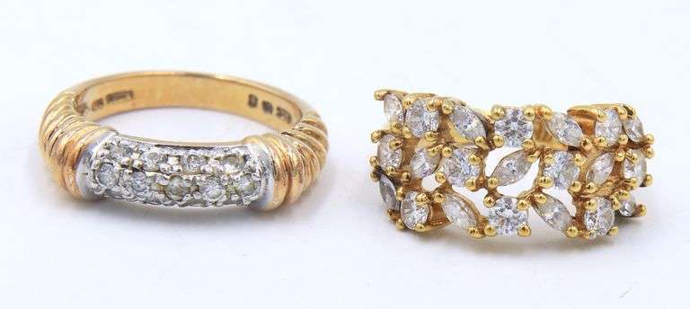 Lot of 2 Sterling Silver Cubic Zirconia Rings
