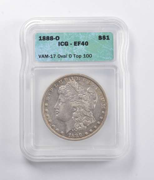 EF40 1888-O Morgan Silver Dollar VAM-17 Oval 0 Top 100 ICG