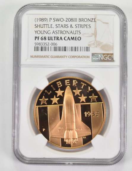 PF68 UCAM (1989)-P Young Astronauts Bronze Medal SWO-208III NGC