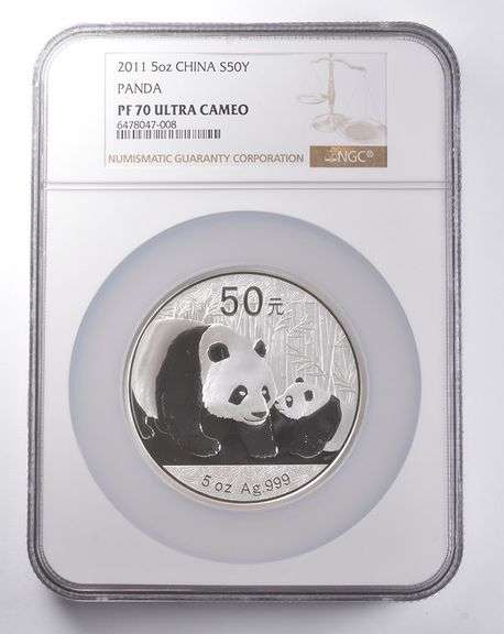 PF70 UCAM 2011 China 50 Yuan 5 Oz Silver Panda NGC