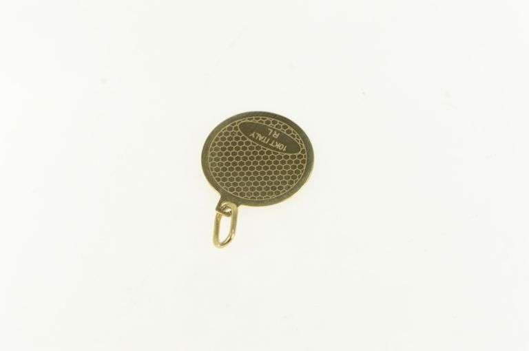 10K Yellow Gold Enamel Jesus Christian Crown Of Thorns Charm/Pendant