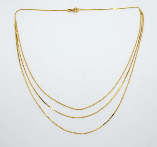 Elegant 14k Triple Strand Necklace
