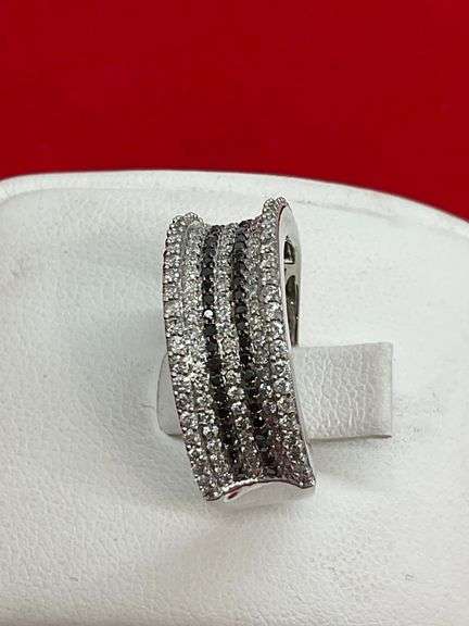 CERTIFIED 14KT SOLID WHITE GOLD AND DIAMOND BAND