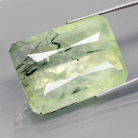 Superb 20.47ct rutilated Prehnite