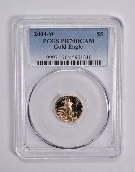 PR70 DCAM 2004-W $5 American Gold Eagle 1/10 Oz Gold PCGS