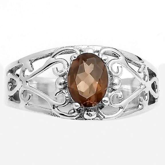 Elegant 14.10ct Smoky Quartz Size 7 ring