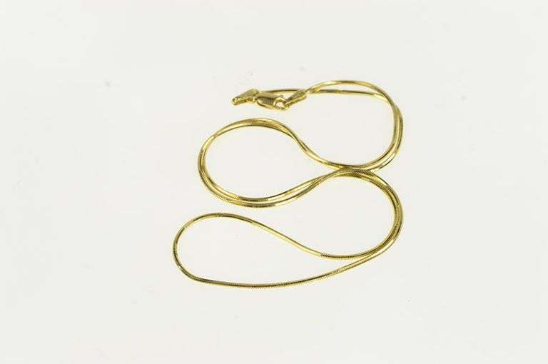 14K Yellow Gold 1.2mm Squared Snake Fancy Classic Link Necklace