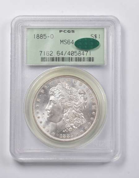 MS64 1885-O Morgan Silver Dollar CAC PCGS