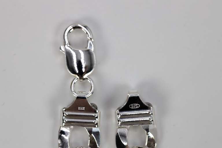 Men's 13mm Solid .925 Sterling Silver Flat Curb Chain Link Italy Necklace