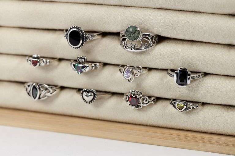 Sterling Silver Curated Ring Assortment Various Sizes & Styles (10 Ring Lot)