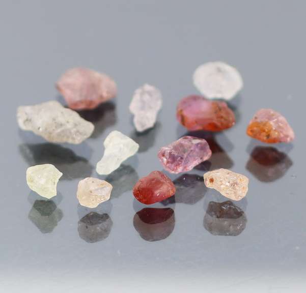 Exciting 12pc. 10.55ct unheated uncut Sapphire set