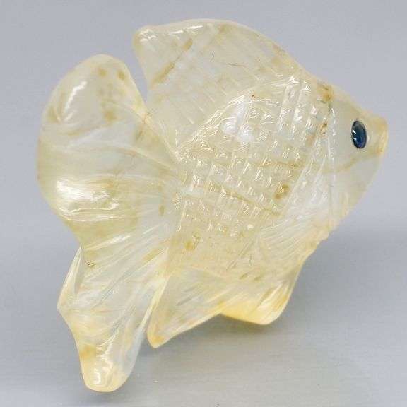 Gorgeous 45.26ct Agate and Sapphire carving