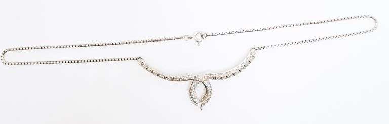 Enchanting Diamond Loop 18k White Gold Lady's Necklace