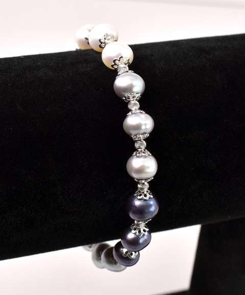 Fresh Water Pearl Bracelet In Sterling Silver