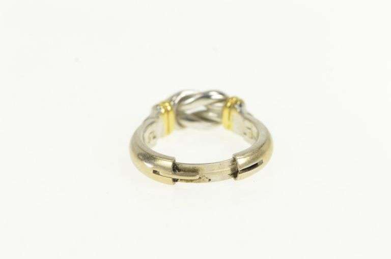 14K White Gold Hamilton Knot Two Tone Classic Vintage Ring
