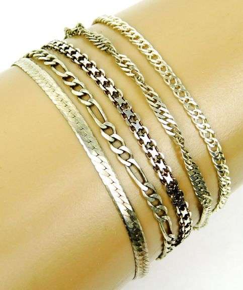 5 Sterling Silver Italian Bracelets