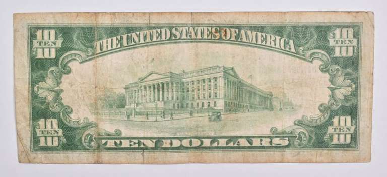 1929 $10 United States National Currency Hinton, WV Brown Seal 5562