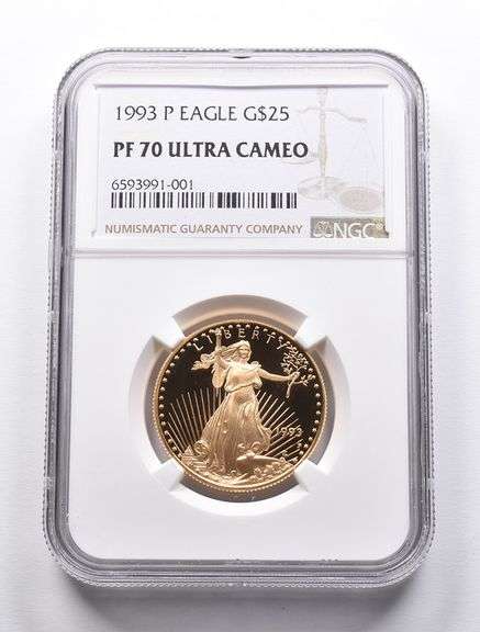 PF70 UCAM 1993-P $25 American Gold Eagle 1/2 Oz Gold NGC