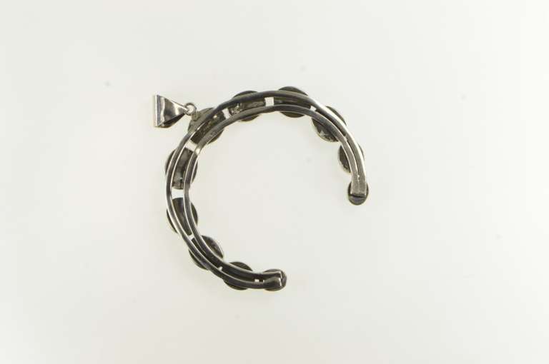 Sterling Silver Native American Larimar Horse Shoe Navajo Pendant