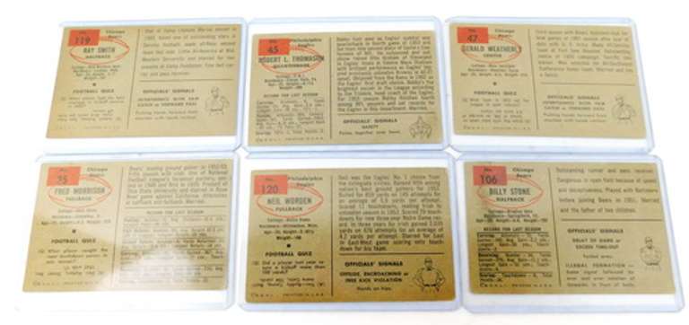 6 Bowman Gum 1954 Football Cards
