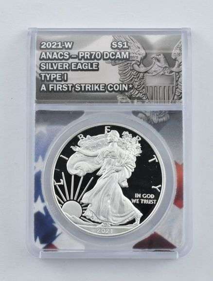 PR70 DCAM 2021-W American Silver Eagle Type 1 FS ANACS