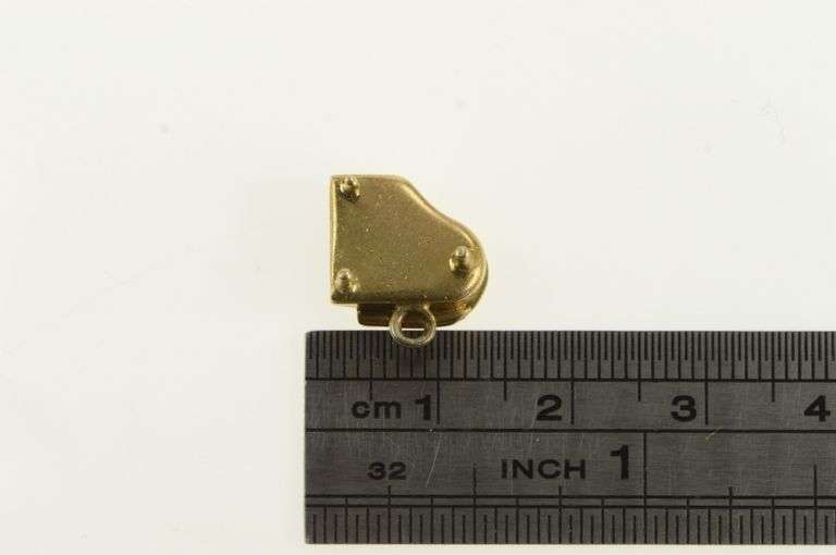 14K Yellow Gold Articulated 3D Piano Music Musician Charm/Pendant