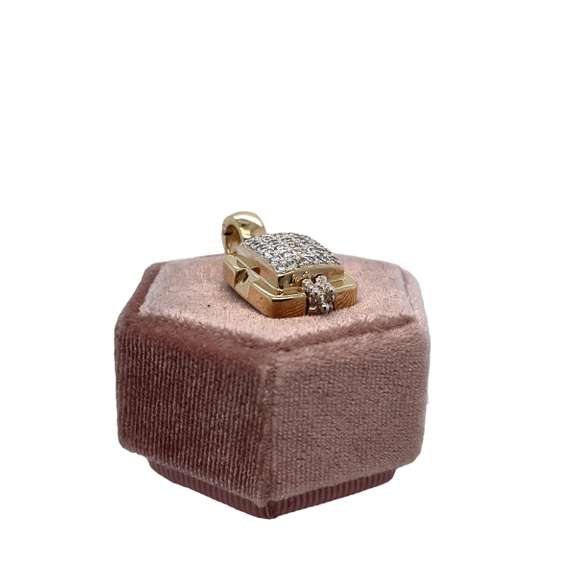 14K GOLD SQUARE CHARM WITH DIAMONDS