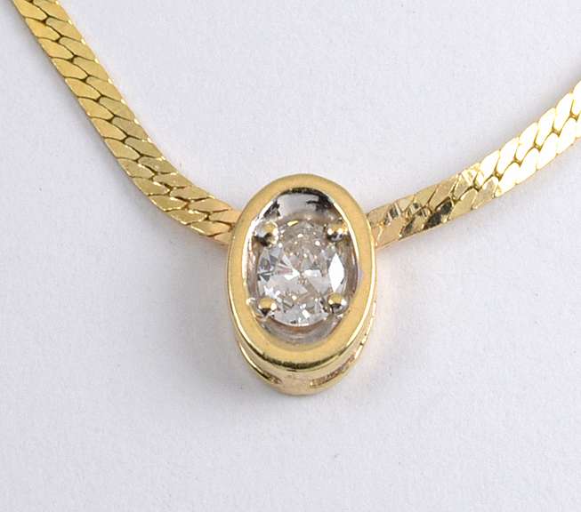 Sweet Little Oval Diamond Necklace