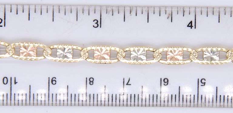 Impressive Diamond Cut 14kt Tri Tone Gucci Link Chain