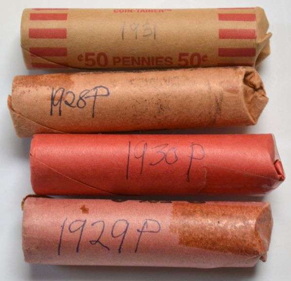 1928-1931 P Solid Date Rolls of Lincoln Cents