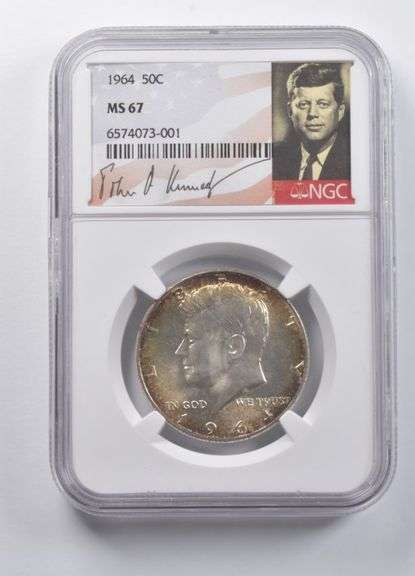 MS67 1964 Kennedy Half Dollar Signature Label NGC
